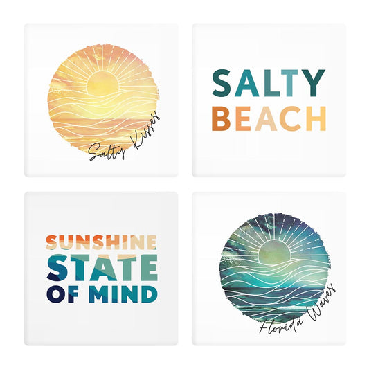 Florida Minimalistic Sayings| Absorbent Coasters | Set of 4 | Min 2