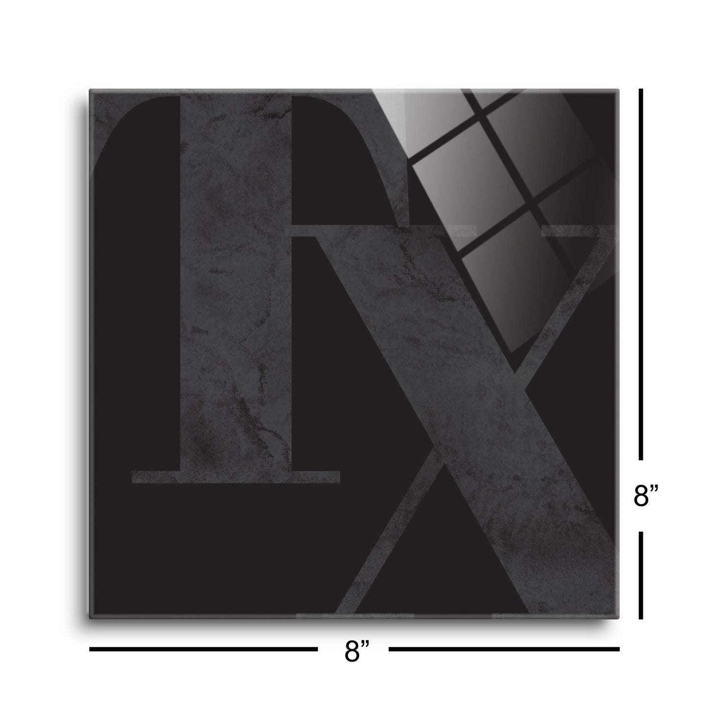Modern Black Texas Initials | Hi-Def Glass Art | Eaches | Min 2
