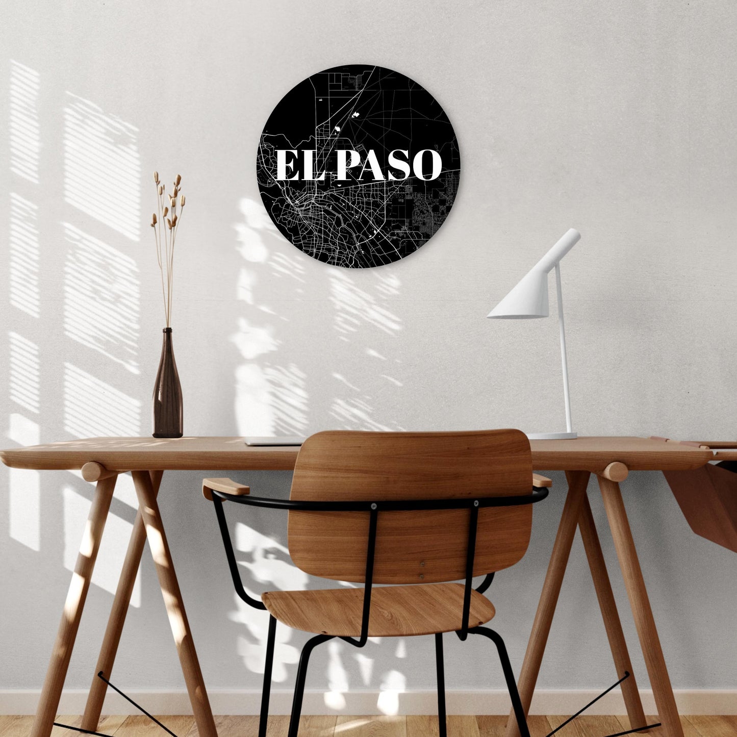 Minimalistic B&W Texas El Paso Map | Wood Sign | Eaches | Min 1