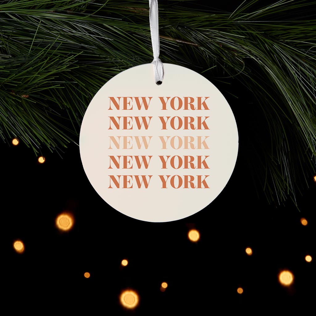 Modern Minimalist New York Repeated Light| Wood Ornament | Eaches | Min 6