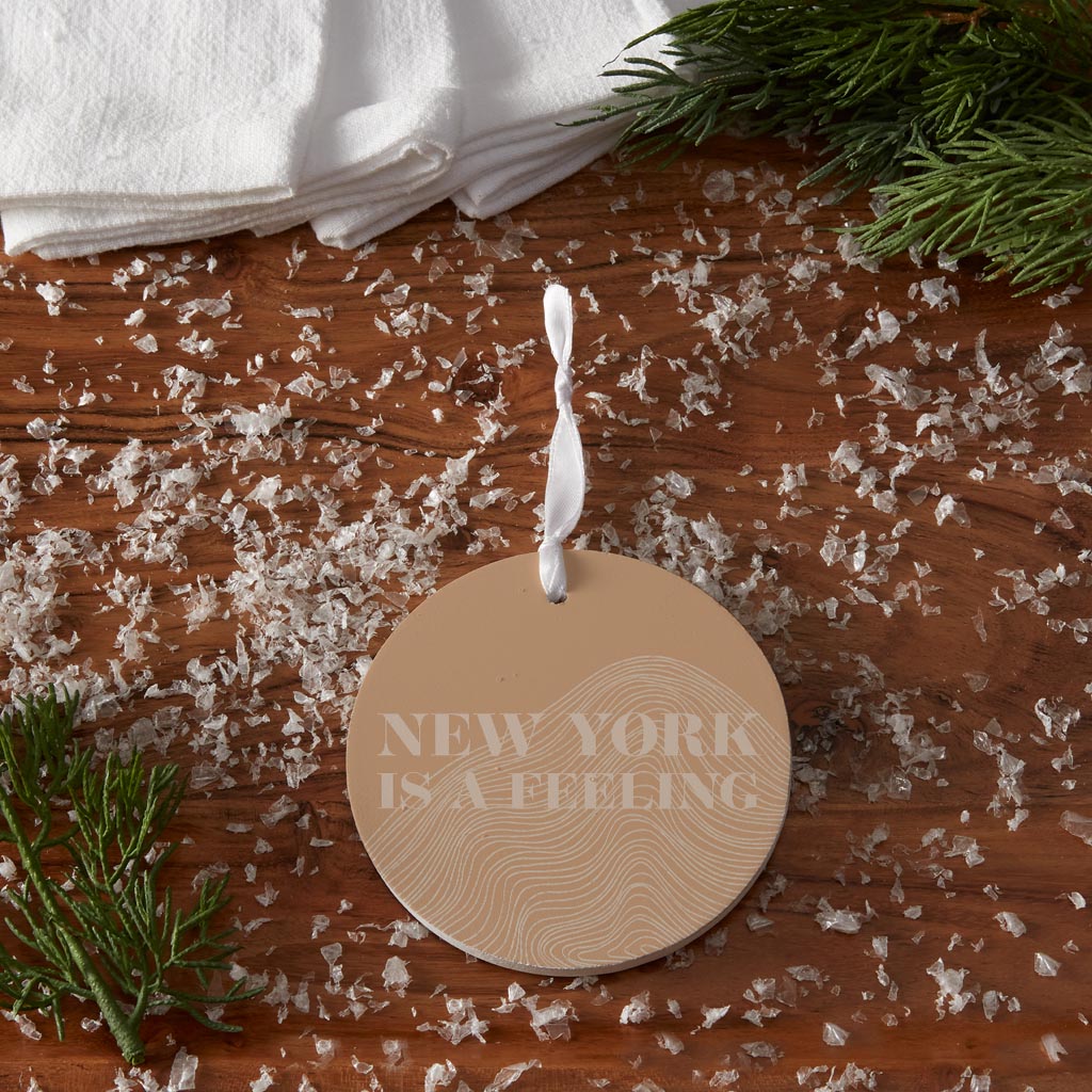 Modern Minimalist New York Is A Feeling | Wood Ornament | Eaches | Min 6