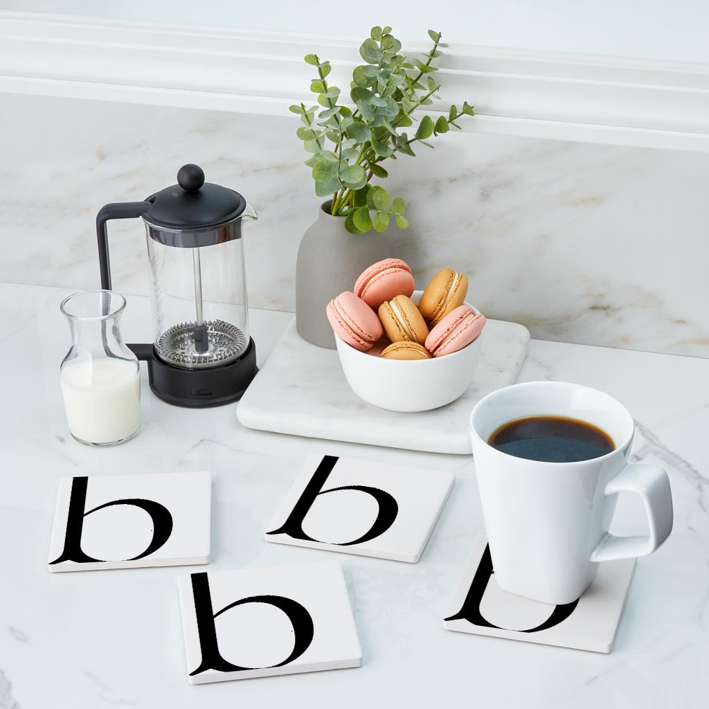 Minimal Monogram B| Absorbent Coasters | Set of 4 | Min 2