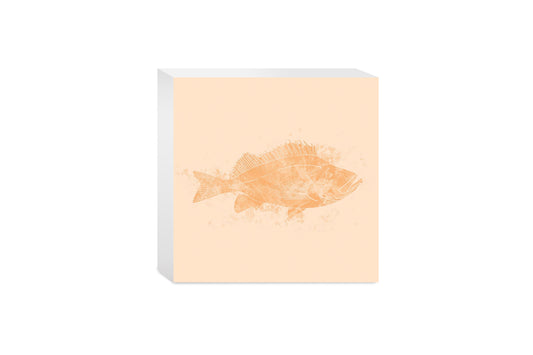 Louisiana Colorful Water Color Red Fish | Wood Block | Eaches | Min 4