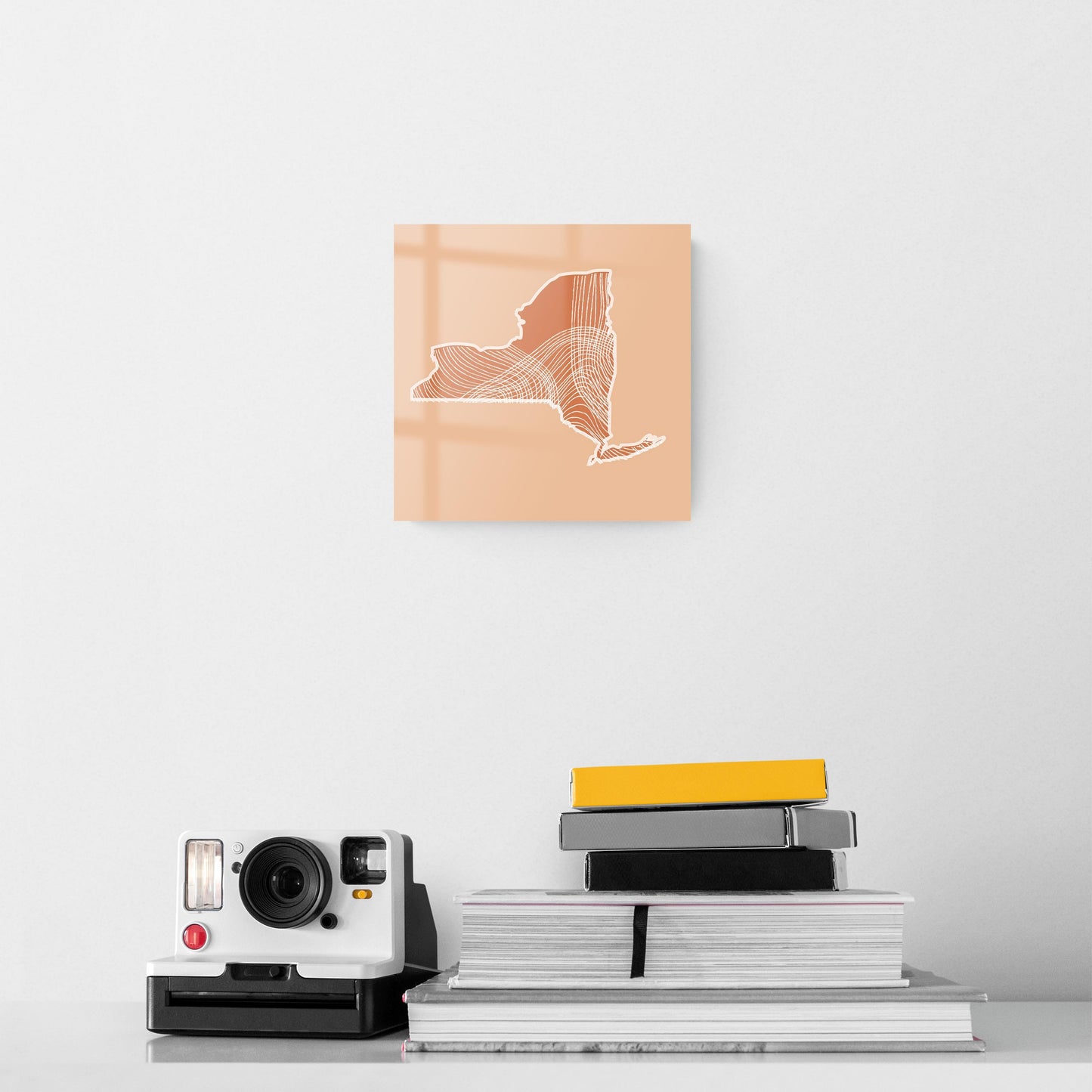 Modern Minimalist New York State Fluid Lines Light | Hi-Def Glass Art | Eaches | Min 2