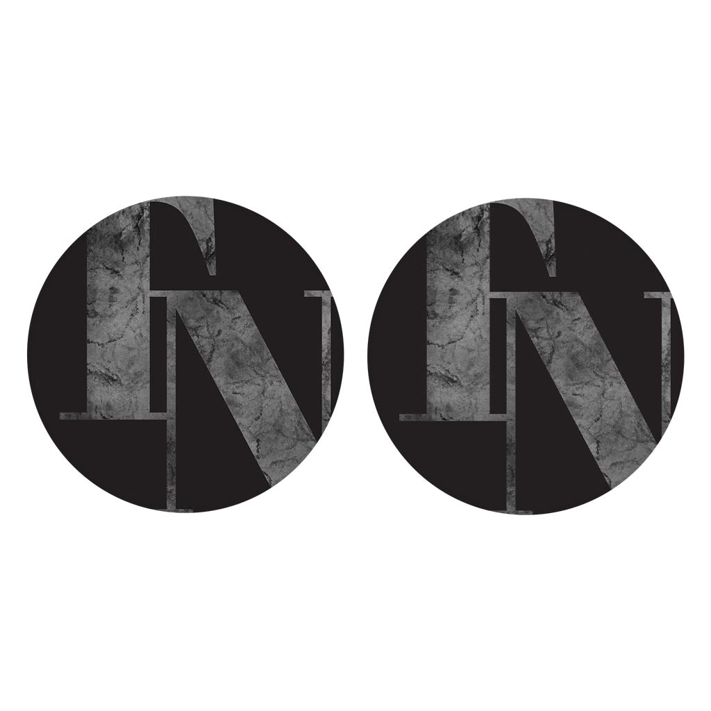 Minimalist B&W Tennessee Black Initials | Absorbent Car Coasters | Set of 2 | Min 4