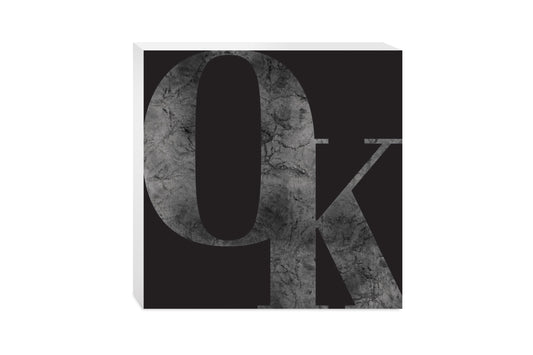 Modern Black Oklahoma Initials | Wood Block | Eaches | Min 2
