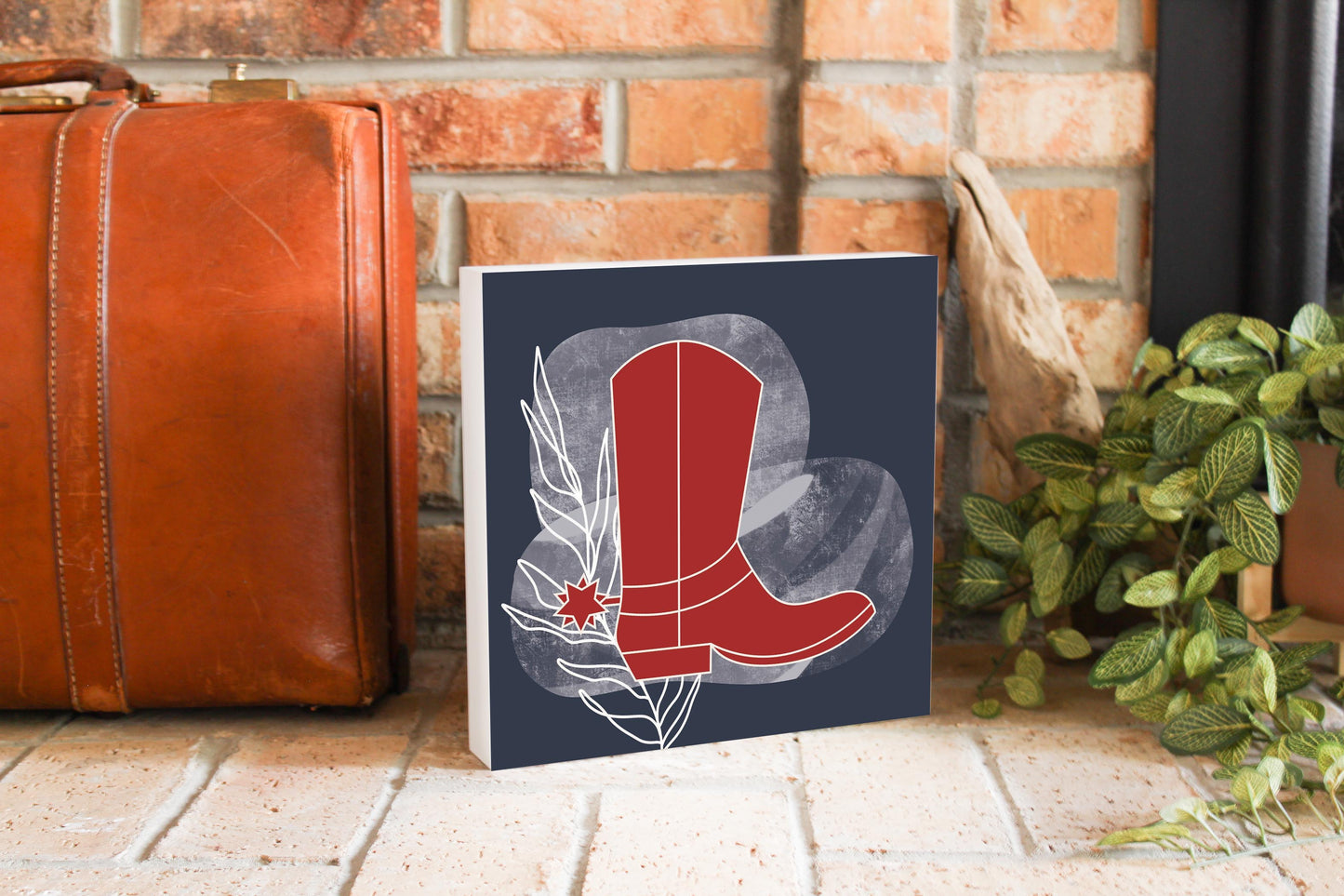 Modern Minimalist Texas Colors Boot | Wood Block | Eaches | Min 2