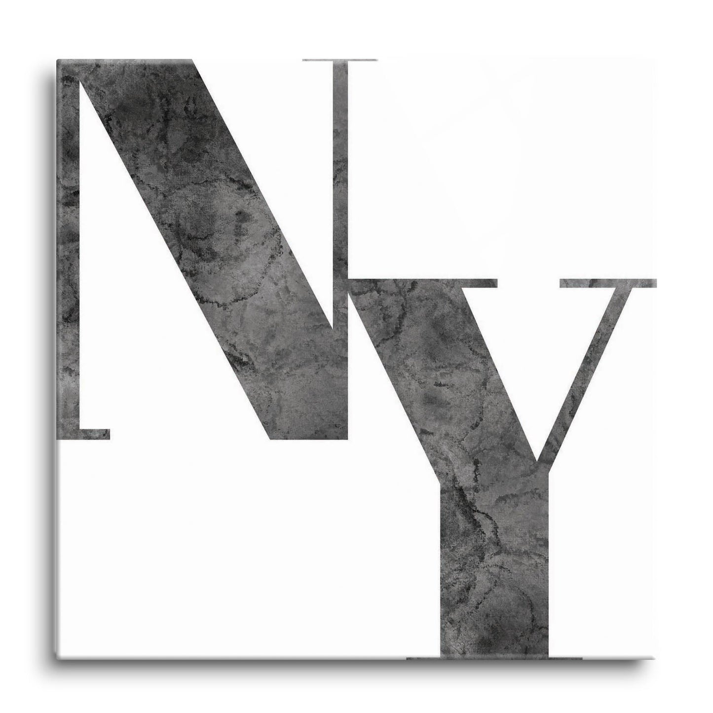 Minimalistic B&W New York White Initials | Hi-Def Glass Art | Eaches | Min 1