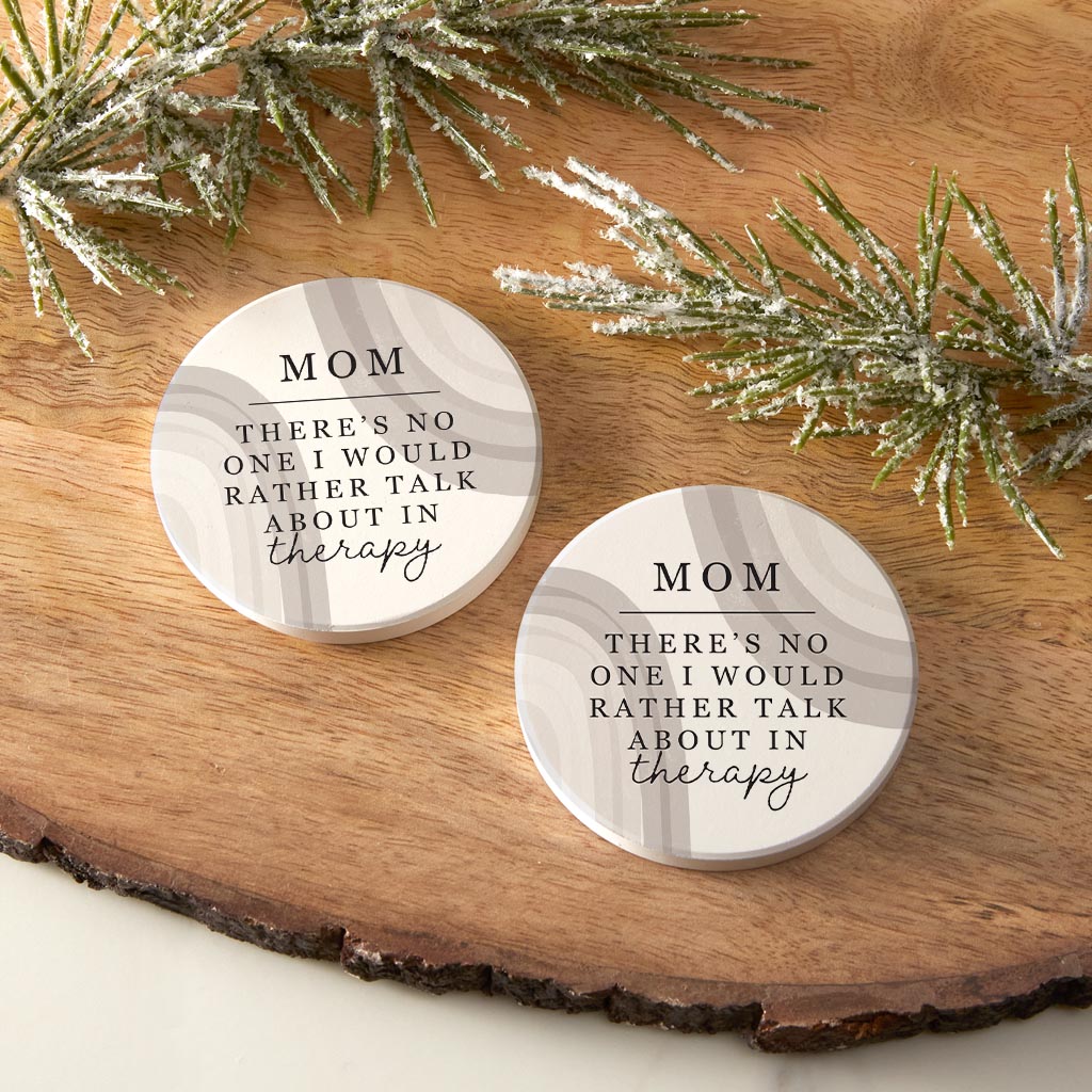 Modern Minimalist Mothers Day Therapy | Absorbent Car Coasters | Set of 2 | Min 4