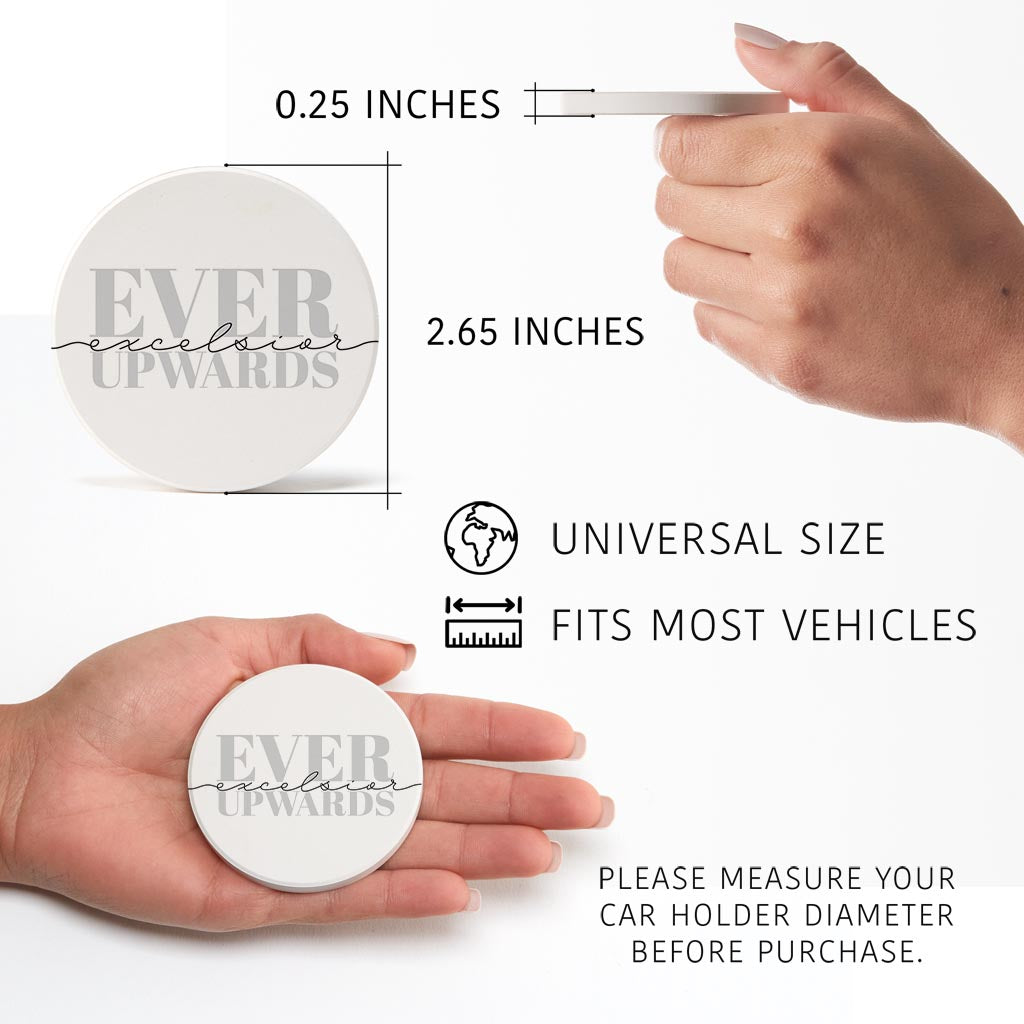 Minimalistic B&W New York Quip Excelsior | Absorbent Car Coasters | Set of 2 | Min 4