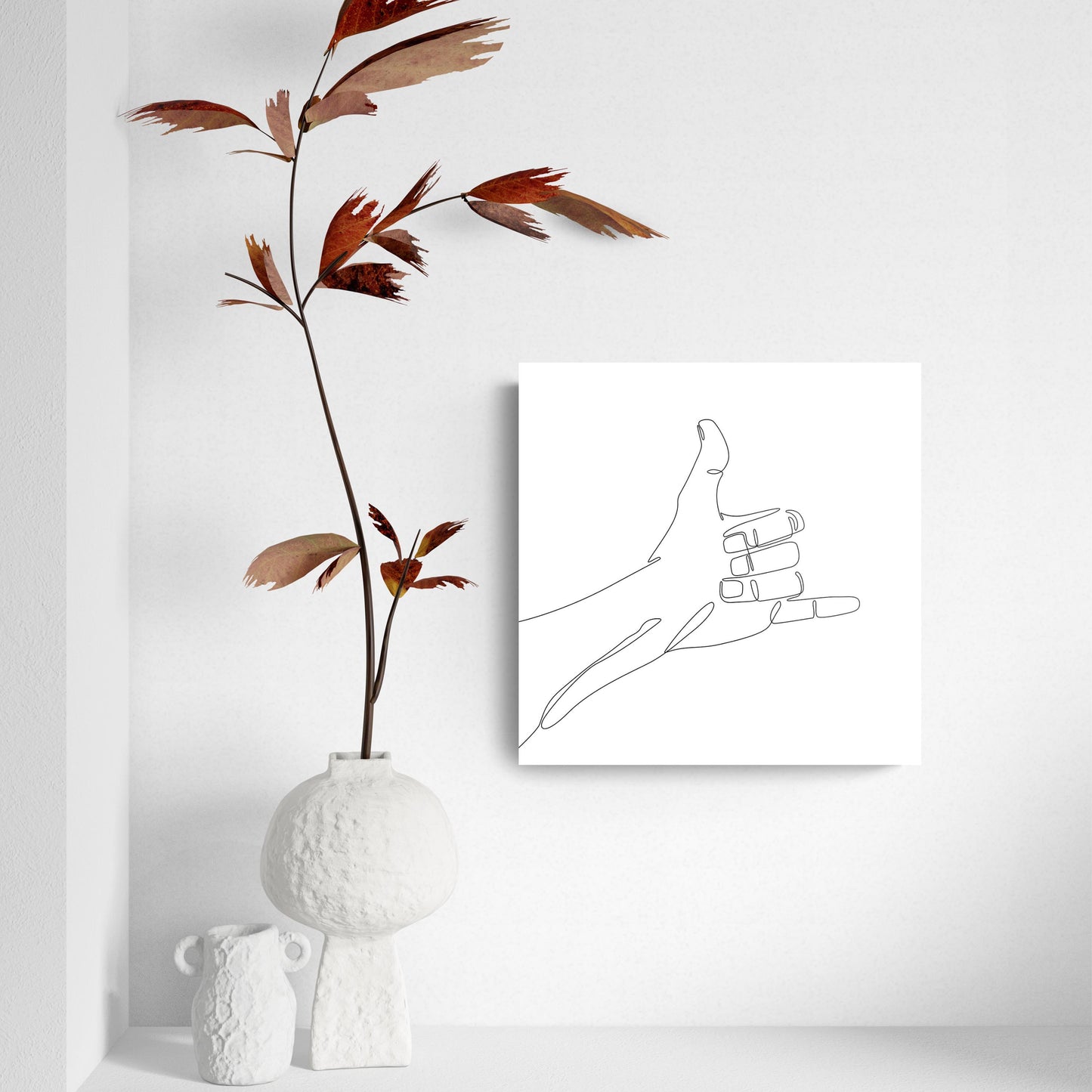 Hang 10 Hand Sign Line Drawing | Hi-Def Glass Art | Eaches | Min 2