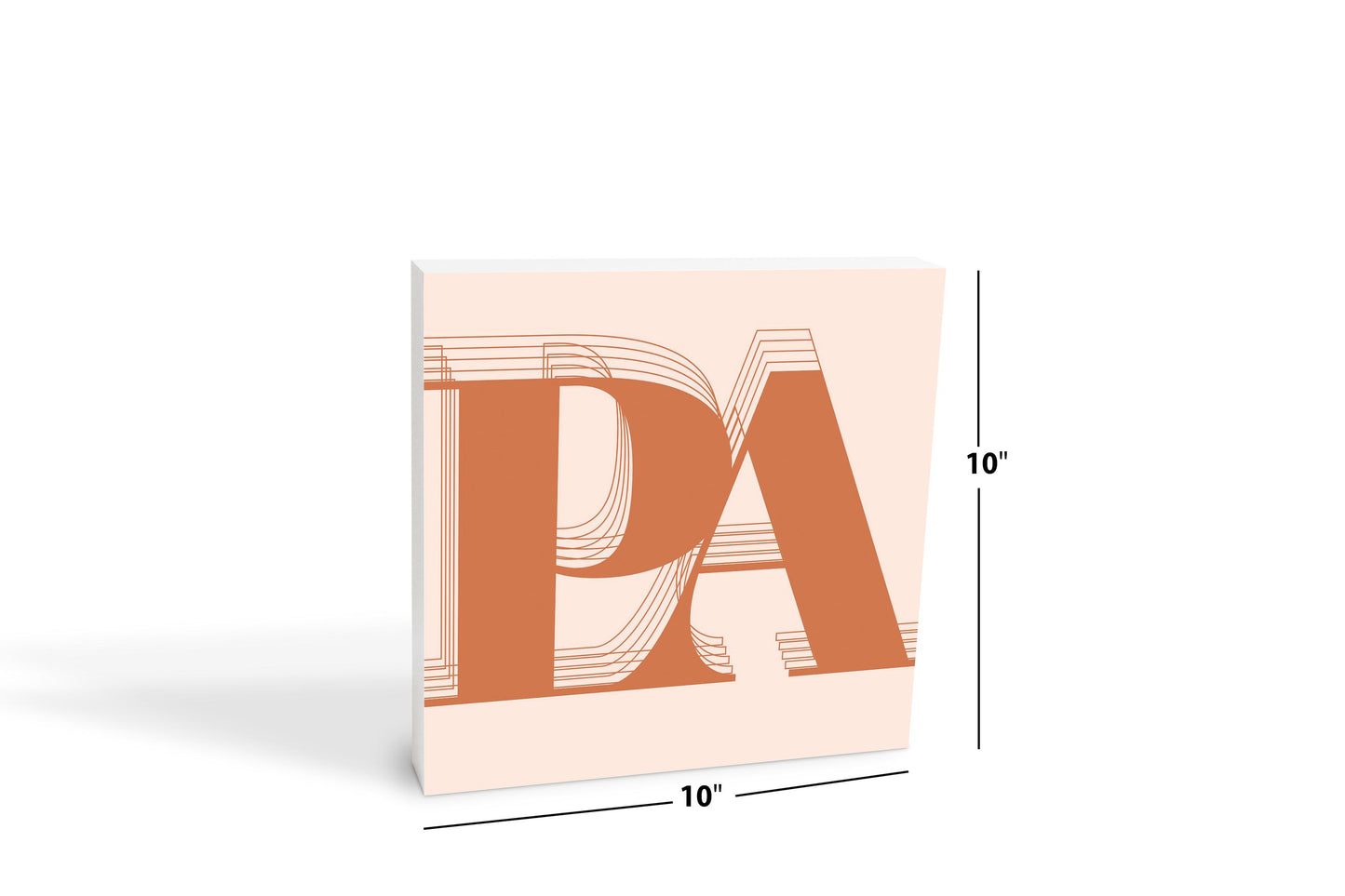 Modern Minimalist Pennsylvania Pa Initials Dark | Wood Block | Eaches | Min 2