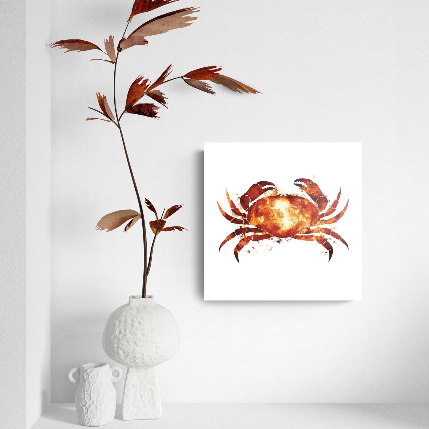 East Coast Water Color Crab | Hi-Def Glass Art | Eaches | Min 2