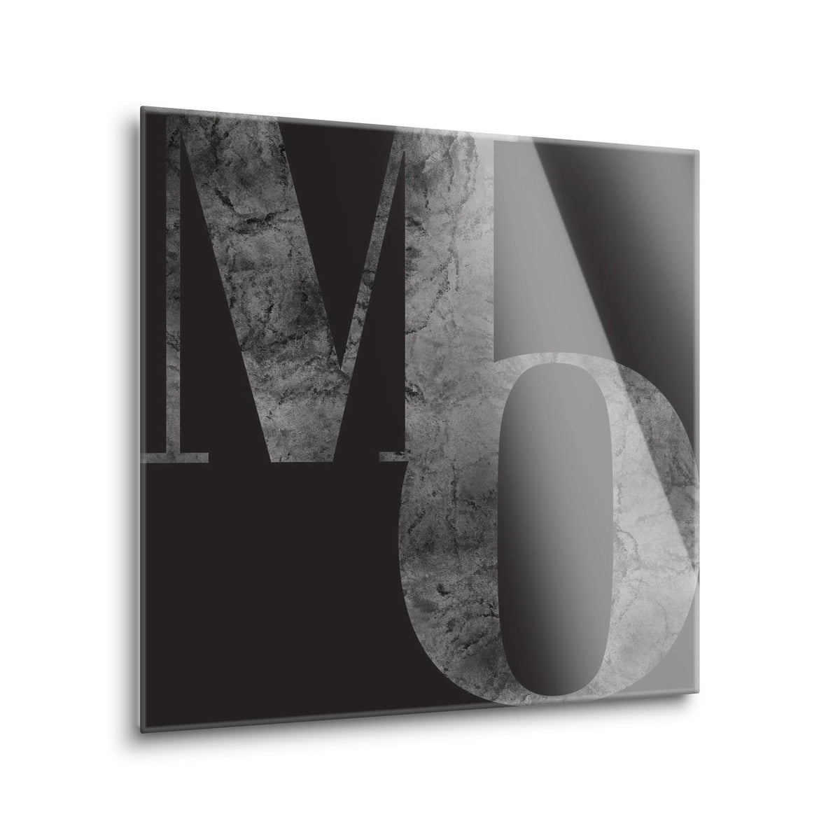 Minimalist B&W Missouri Black Initials | Hi-Def Glass Art | Eaches | Min 1