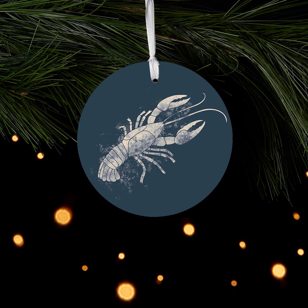 Modern Minimalist Louisiana Crawfish Water Color| Wood Ornament | Eaches | Min 6