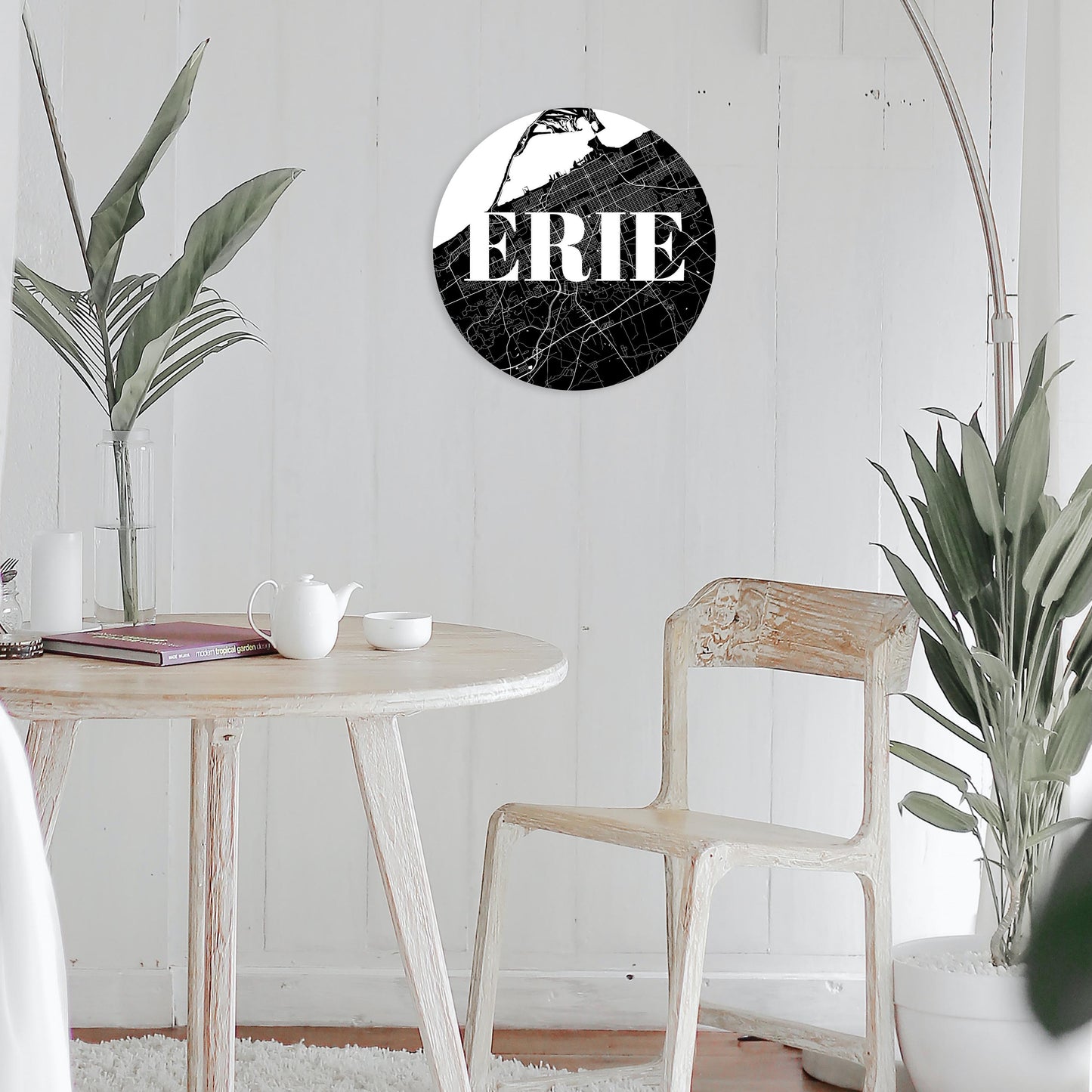 Minimalistic B&W Pennsylvania Erie Map | Wood Sign | Eaches | Min 1