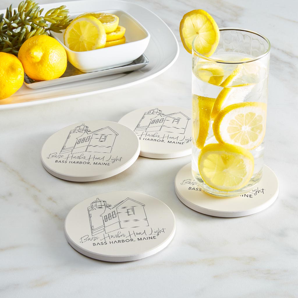 Bass Harbor Head Light | Absorbent Coasters | Set of 4 | Min 2