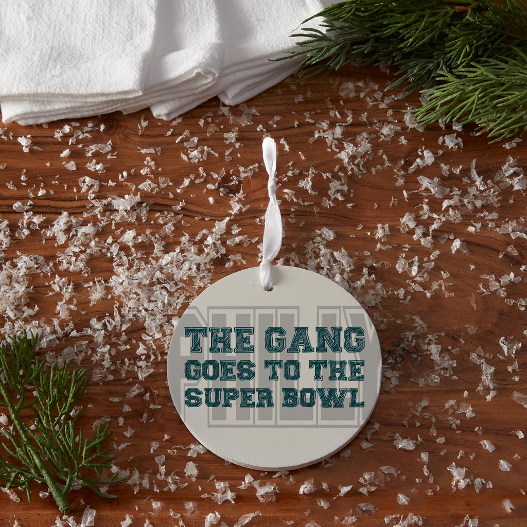 Modern Minimalist Pennsylvania Super Bowl Gang| Wood Ornament | Eaches | Min 6