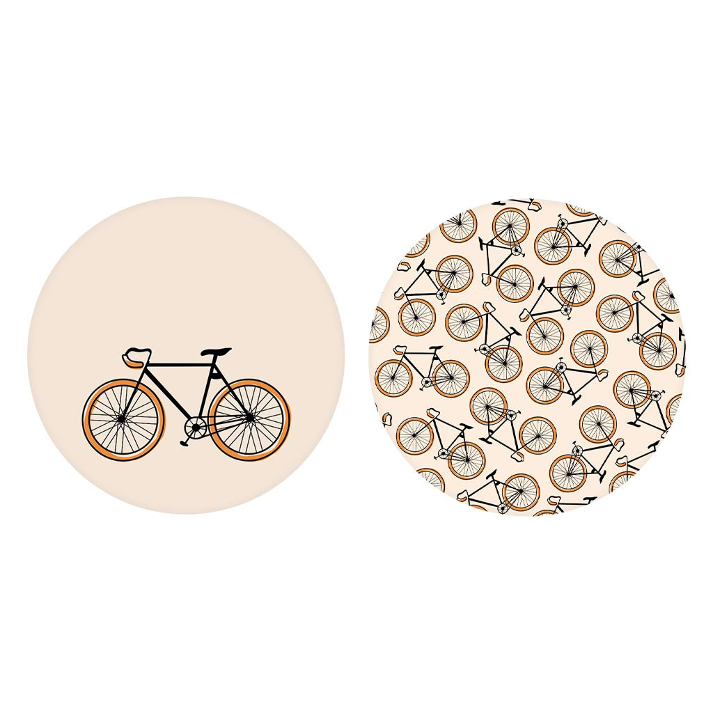 Vintage Bike With Pattern | Absorbent Car Coasters | Set of 2 | Min 4