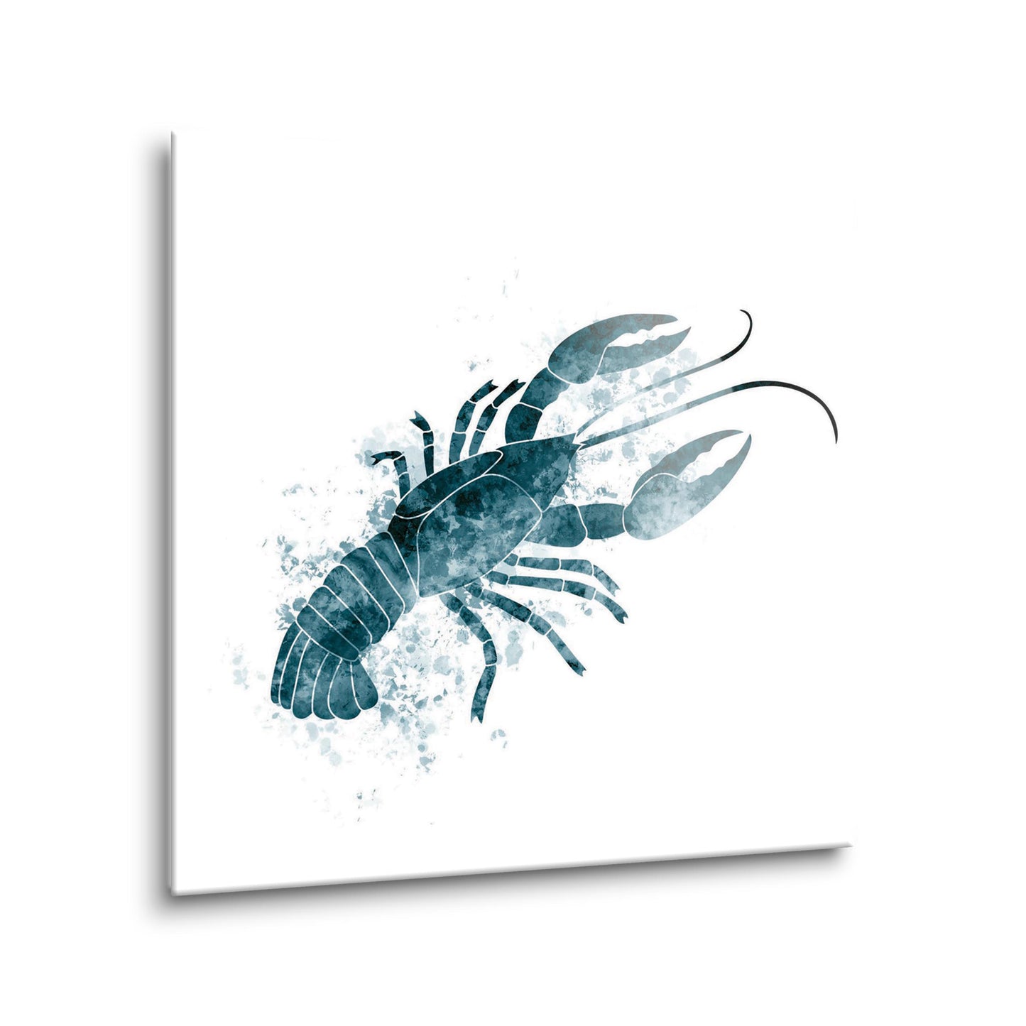 Blue White Water Color Crawfish | Hi-Def Glass Art | Eaches | Min 2