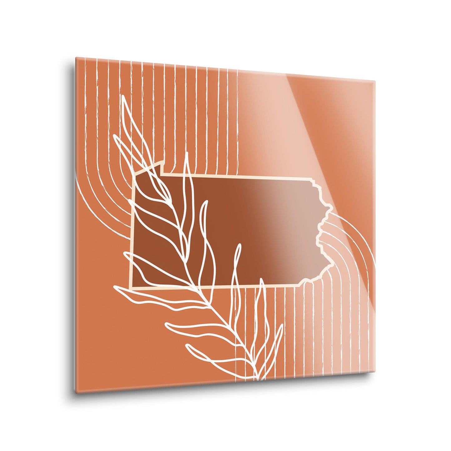 Modern Minimalist Pennsylvania State Leaf | Hi-Def Glass Art | Eaches | Min 2
