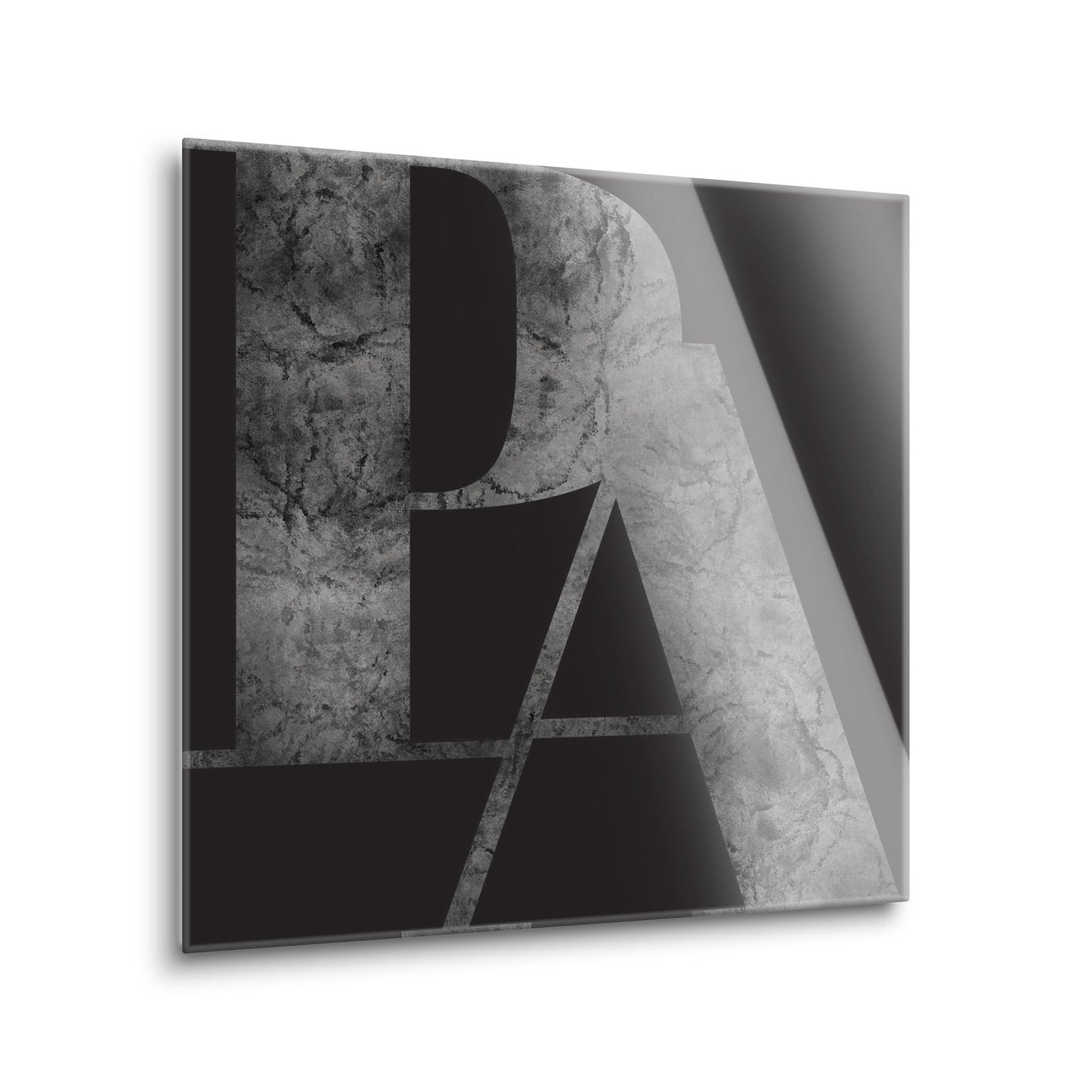 Minimalistic B&W Pennsylvania Black Initials | Hi-Def Glass Art | Eaches | Min 2