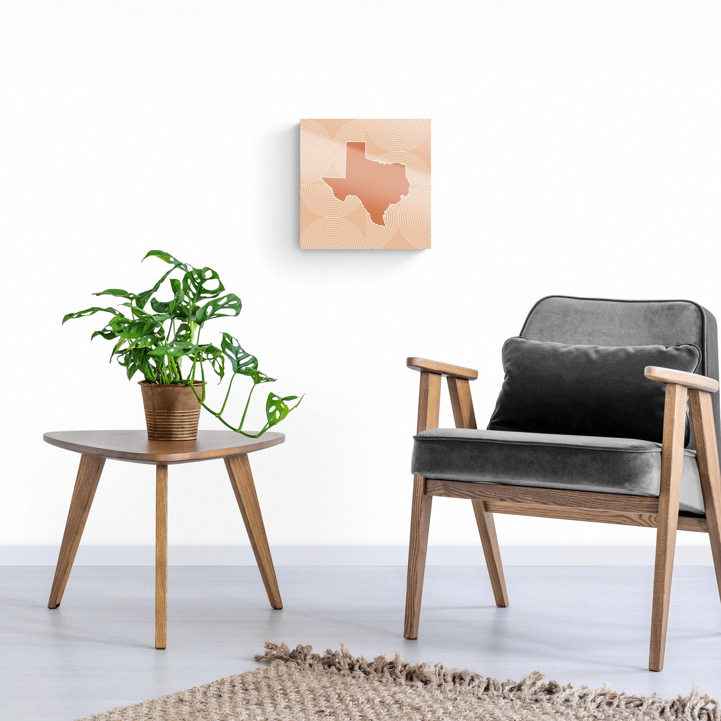 Modern Minimalist Texas State Shape With Pattern | Hi-Def Glass Art | Eaches | Min 1
