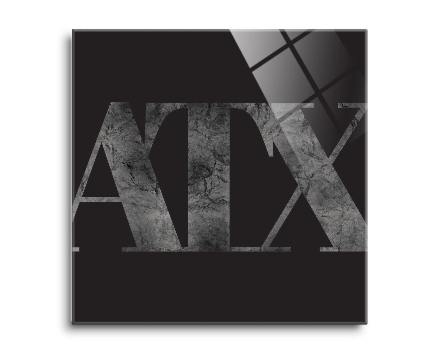 Minimalistic B&W Texas Austin Black Initials | Hi-Def Glass Art | Eaches | Min 2