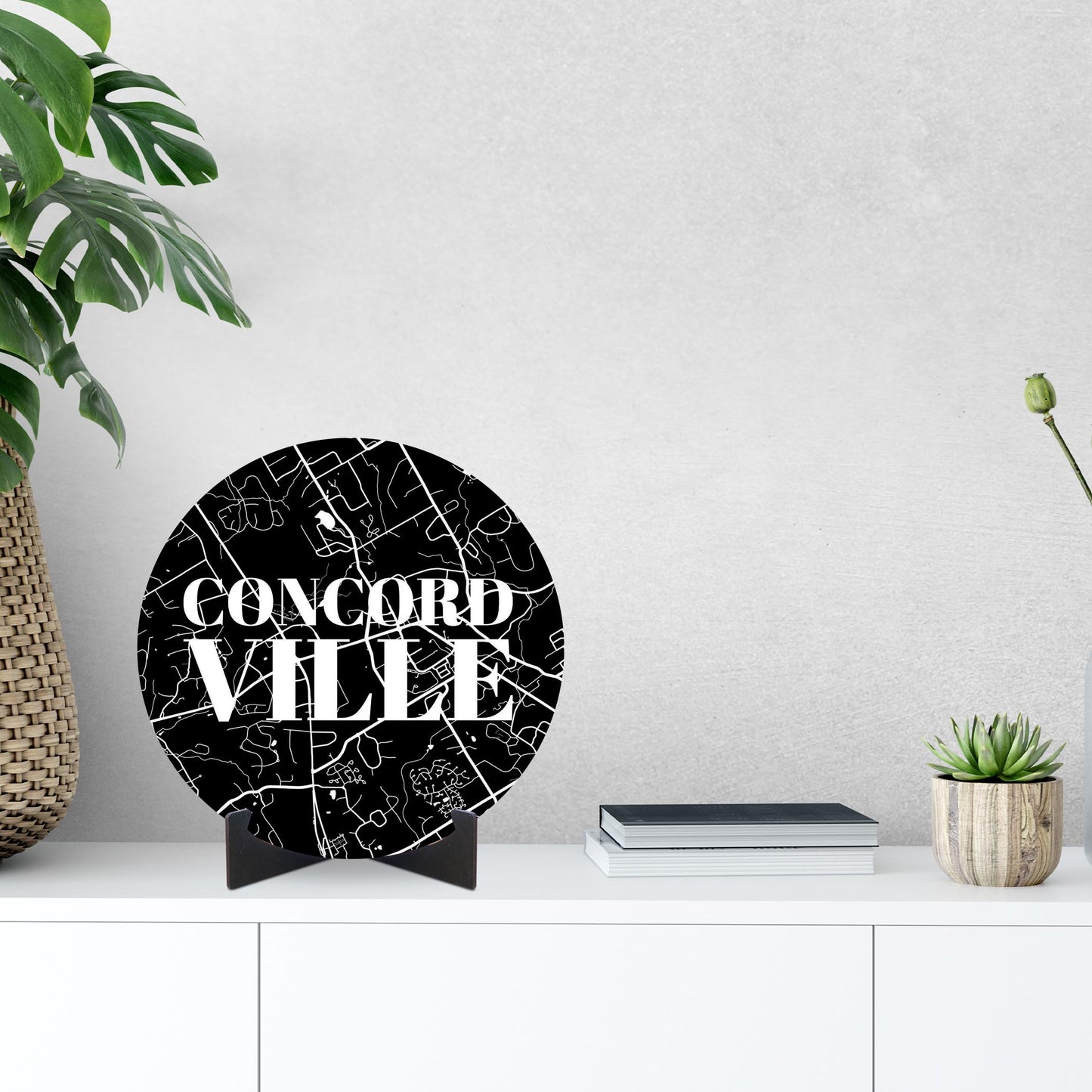 Minimalistic B&W Pennsylvania Concordville Map | Wood Sign | Eaches | Min 1