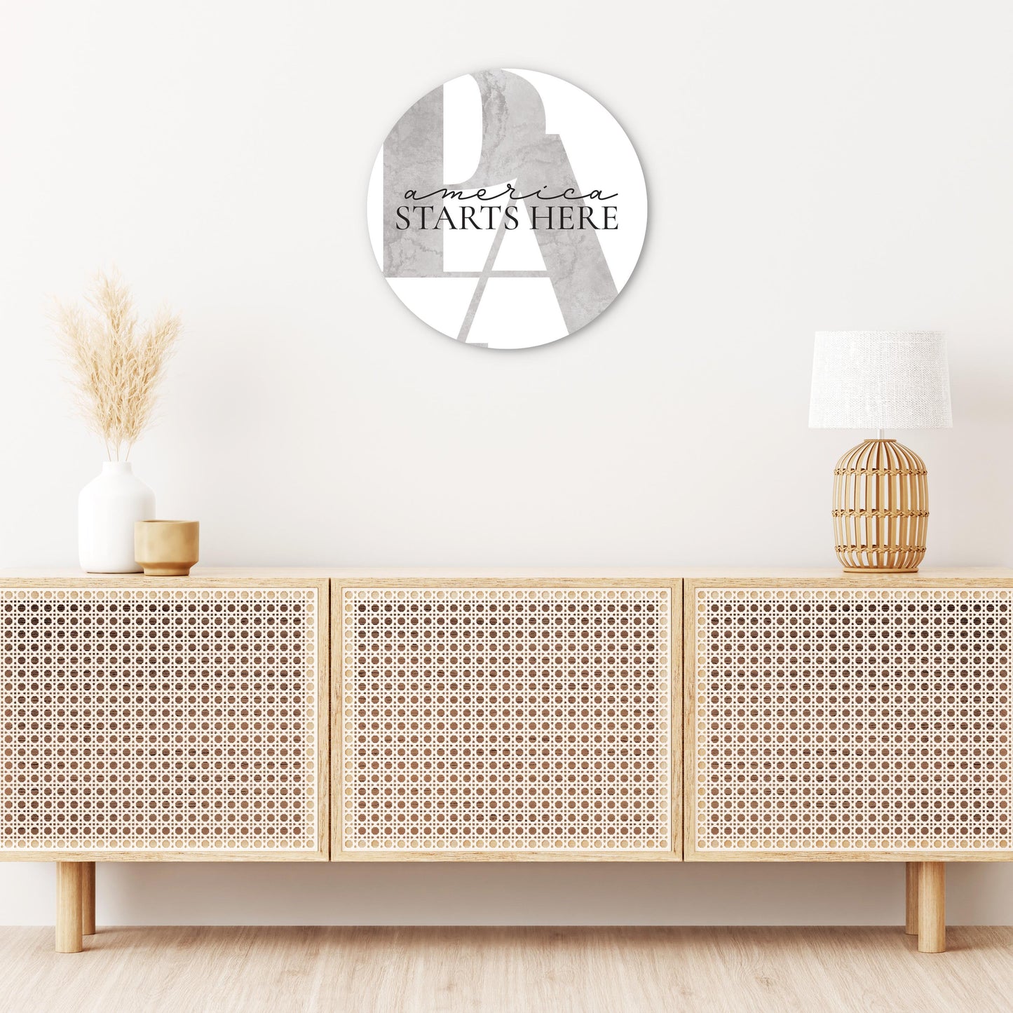 Minimalistic B&W Pennsylvania America Quip | Wood Sign | Eaches | Min 1
