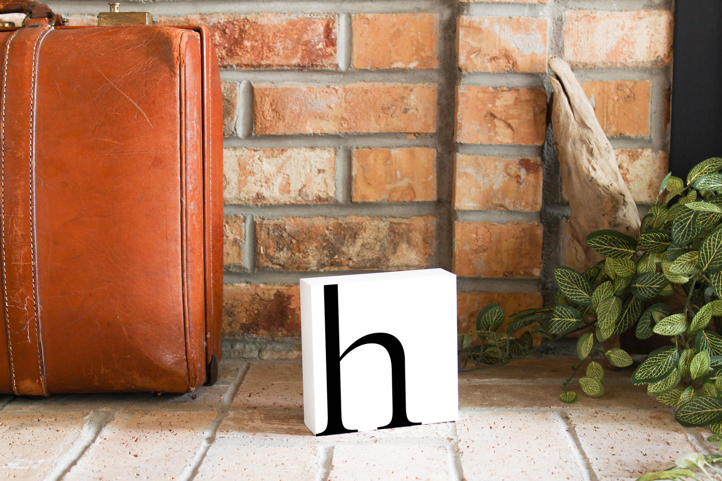 Minimal Monogram H| Wood Block | Eaches | Min 4