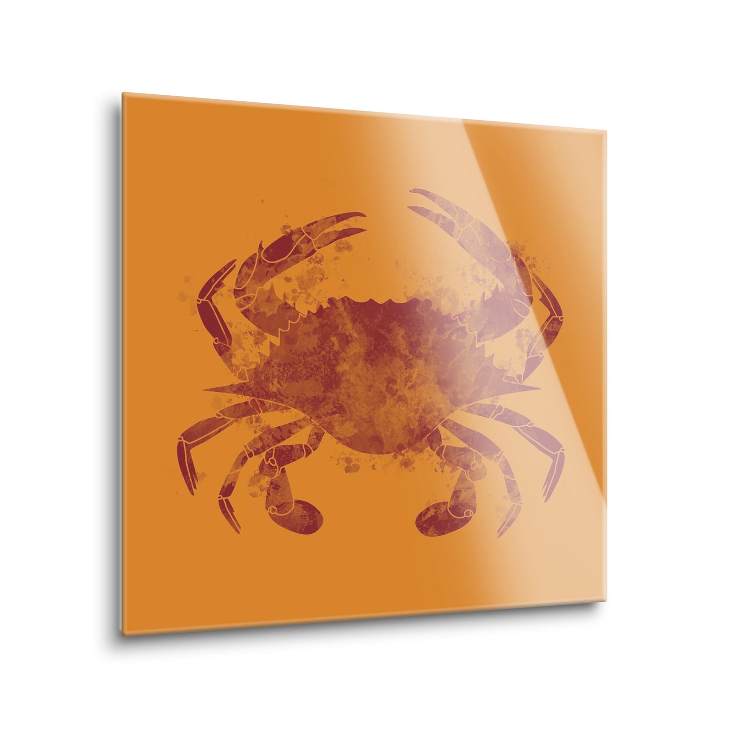 Louisiana Colorful Water Color Blue Crab | Hi-Def Glass Art | Eaches | Min 1