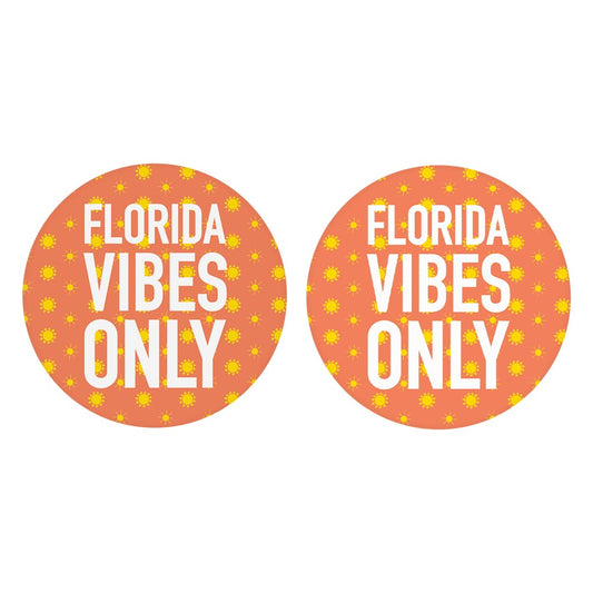Florida Vibes Only | Absorbent Car Coasters | Set of 2 | Min 4