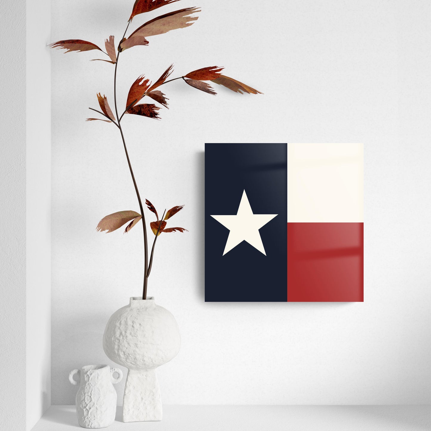 Modern Minimalist Texas Colors Flag | Hi-Def Glass Art | Eaches | Min 2