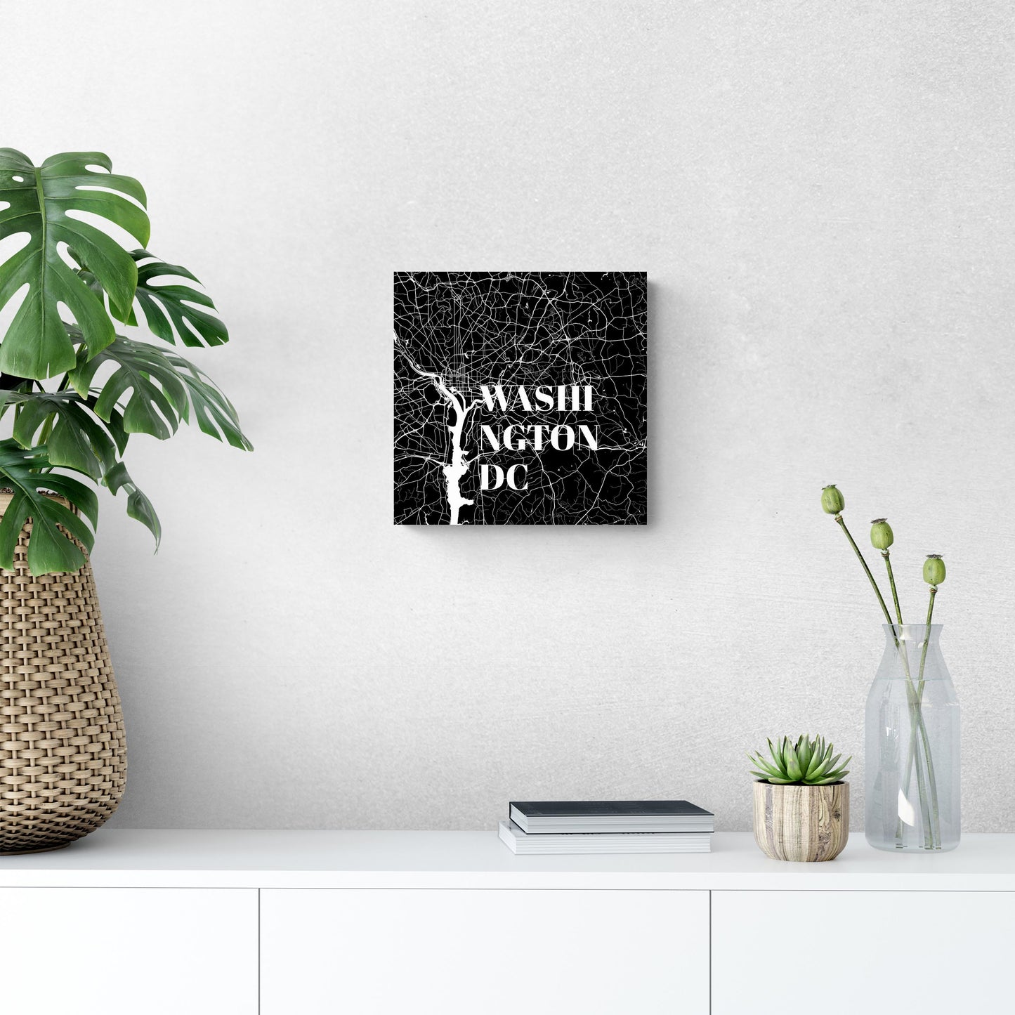 Minimalistic B&W Washington Dc Map | Wood Sign | Eaches | Min 2
