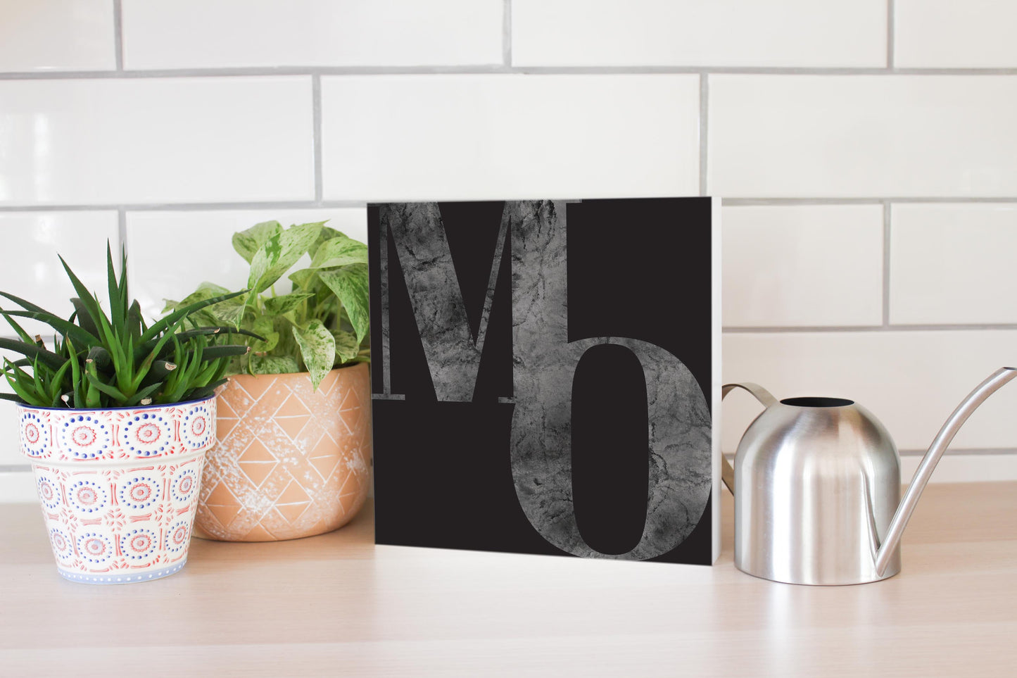 Minimalist B&W Missouri Black Initials | Wood Block | Eaches | Min 2