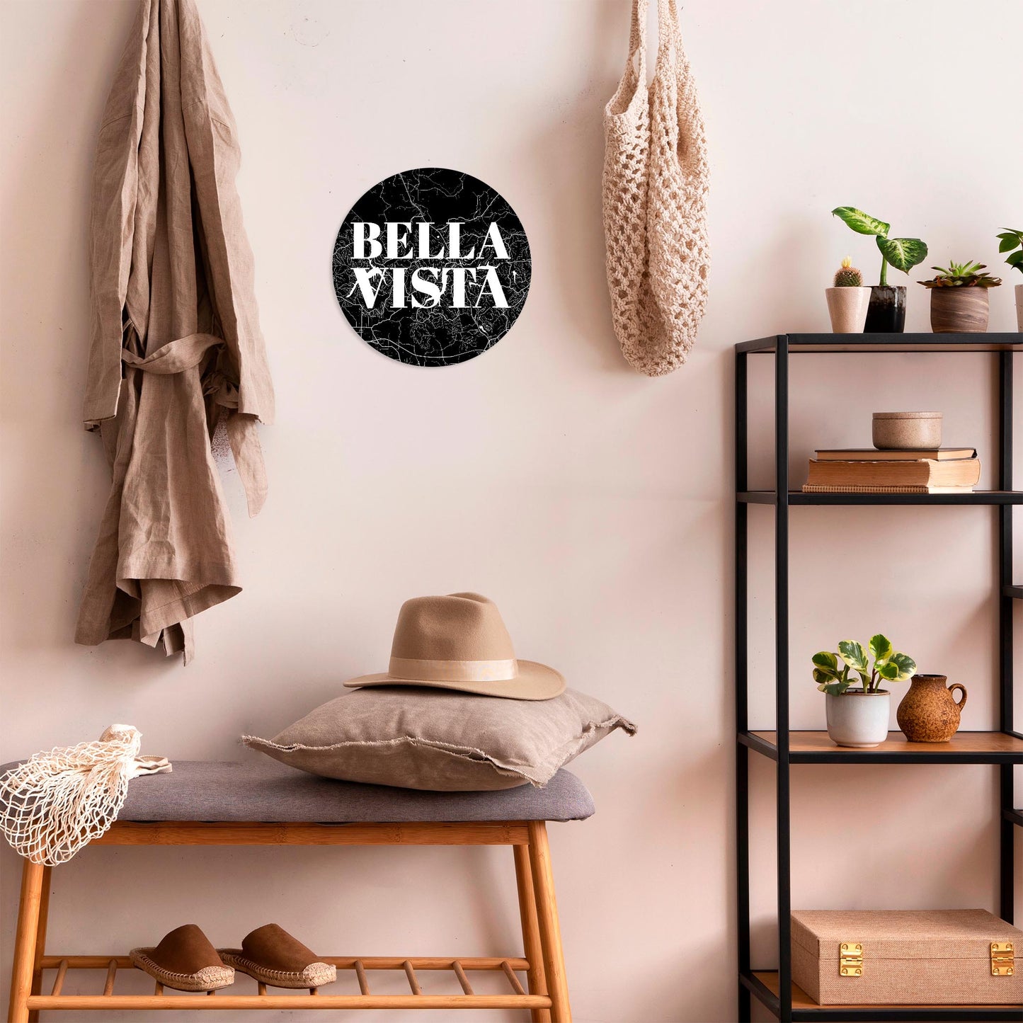 Minimalist B&W Arkansas Bella Vista Map | Wood Sign | Eaches | Min 1