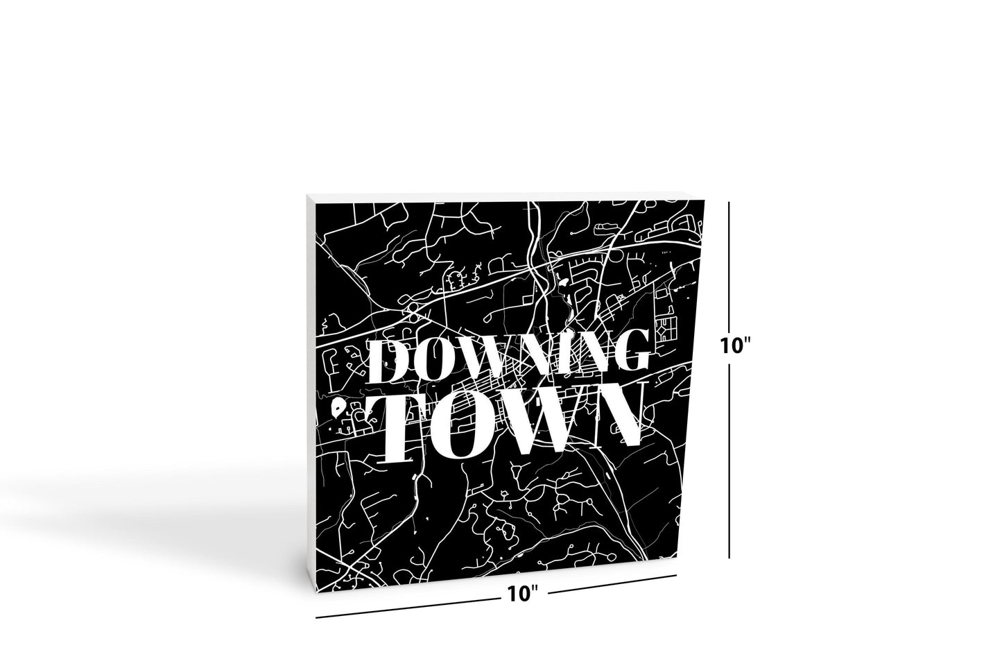 Minimalistic B&W Pennsylvania Downingtown Map | Wood Block | Eaches | Min 2