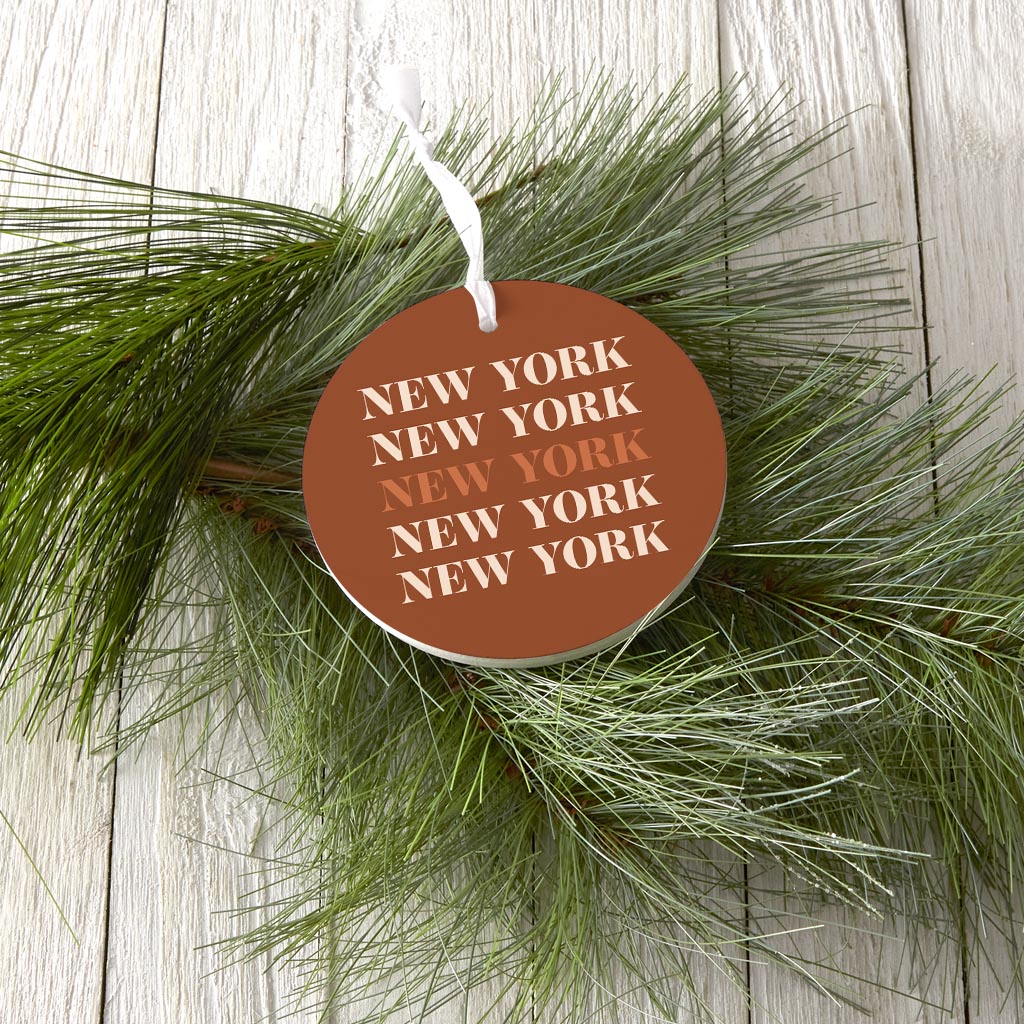 Modern Minimalist New York Repeated Dark | Wood Ornament | Eaches | Min 6