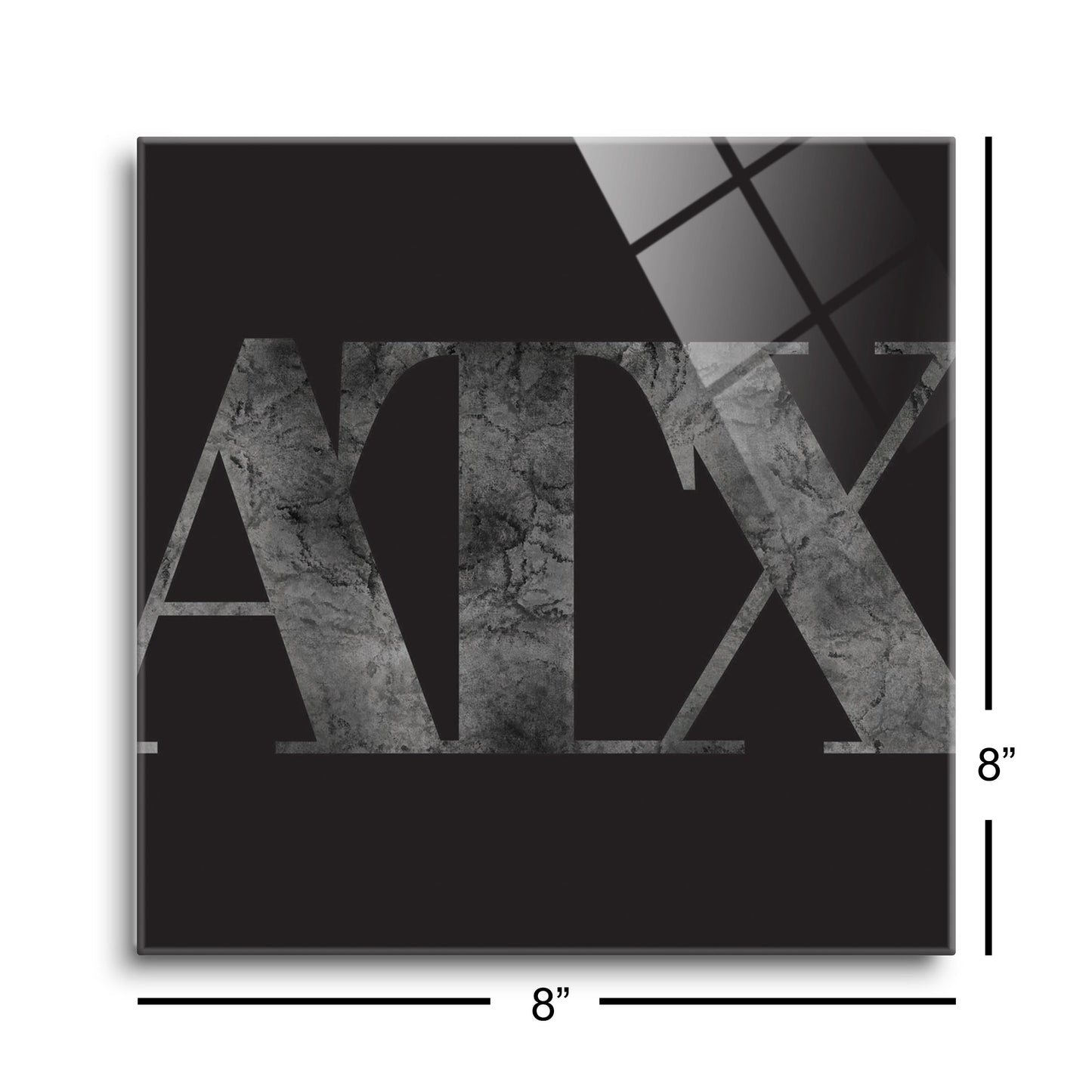 Minimalistic B&W Texas Austin Black Initials | Hi-Def Glass Art | Eaches | Min 2