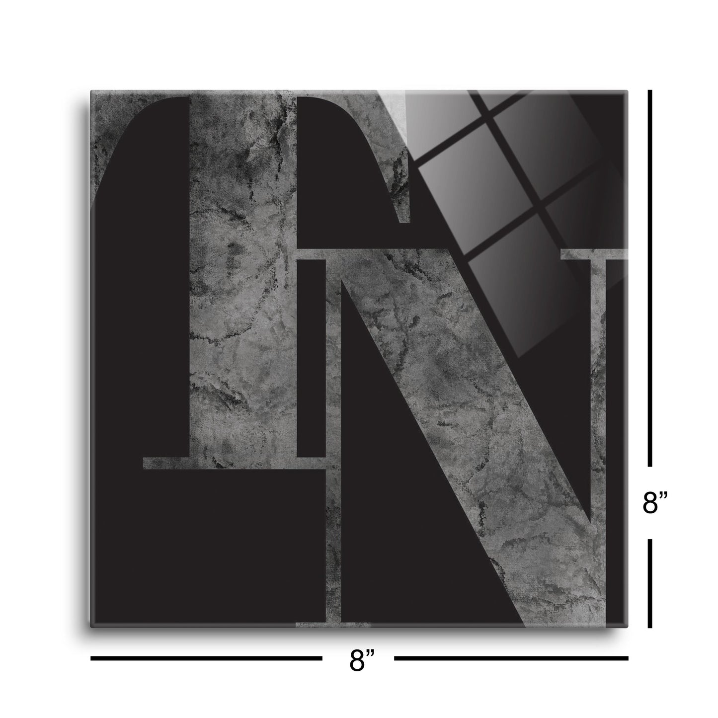 Minimalist B&W Tennessee Black Initials | Hi-Def Glass Art | Eaches | Min 2