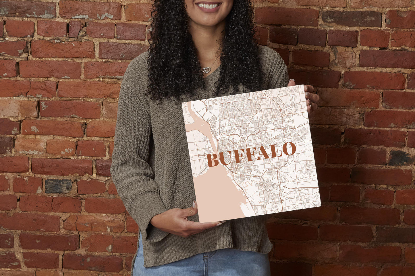 Modern Minimalist New York Buffalo Map | Wood Sign | Eaches | Min 2