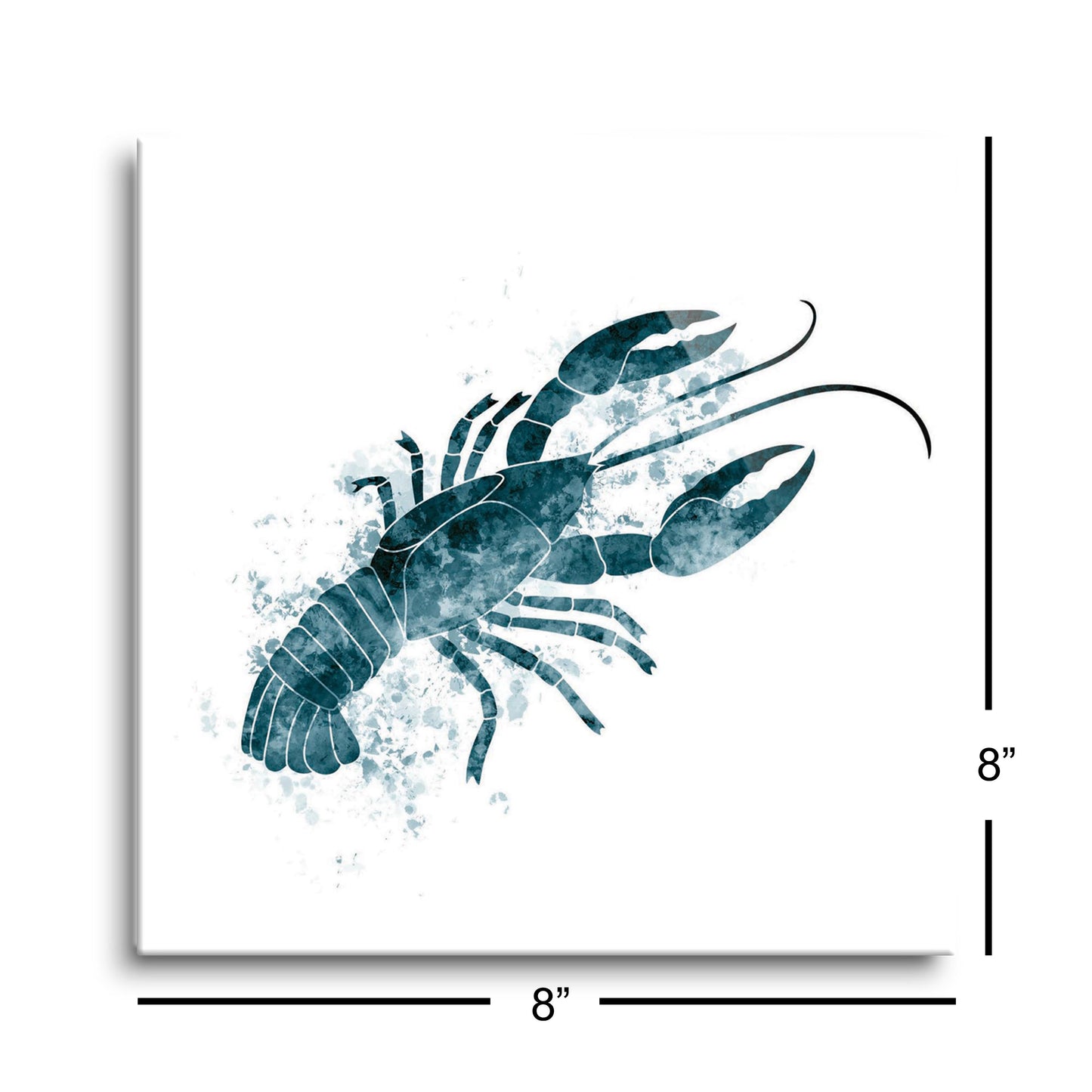 Blue White Water Color Crawfish | Hi-Def Glass Art | Eaches | Min 2