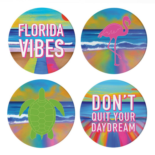 Bright Florida Beach | Absorbent Coasters | Set of 4 | Min 2