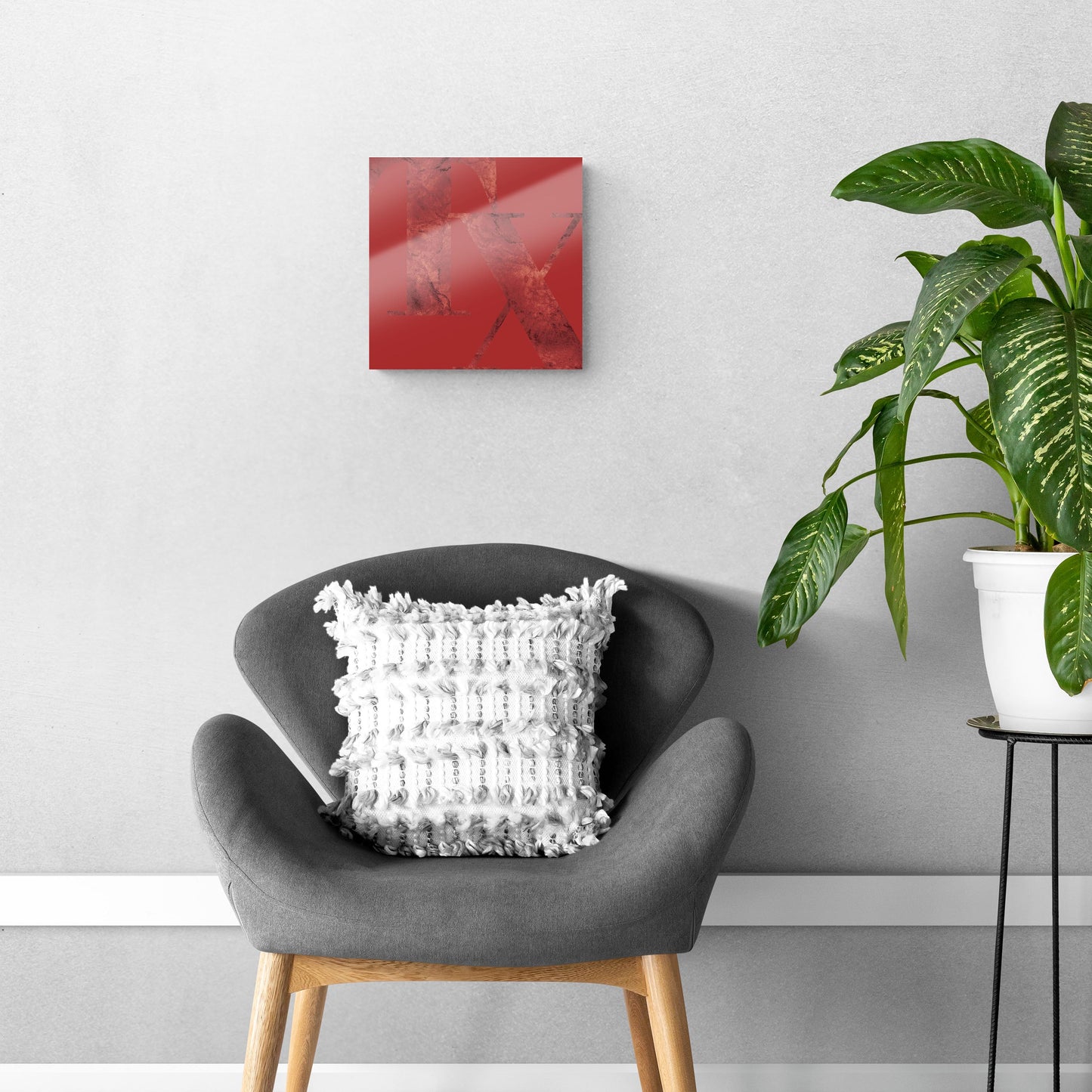 Modern Minimalist Texas Red Tx | Hi-Def Glass Art | Eaches | Min 1