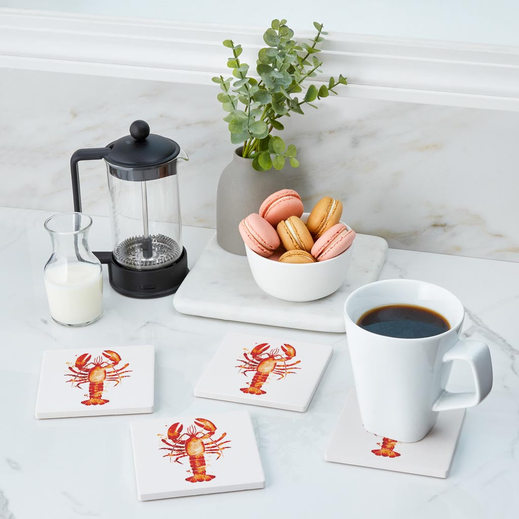 East Coast Water Color Lobster | Absorbent Coasters | Set of 4 | Min 2