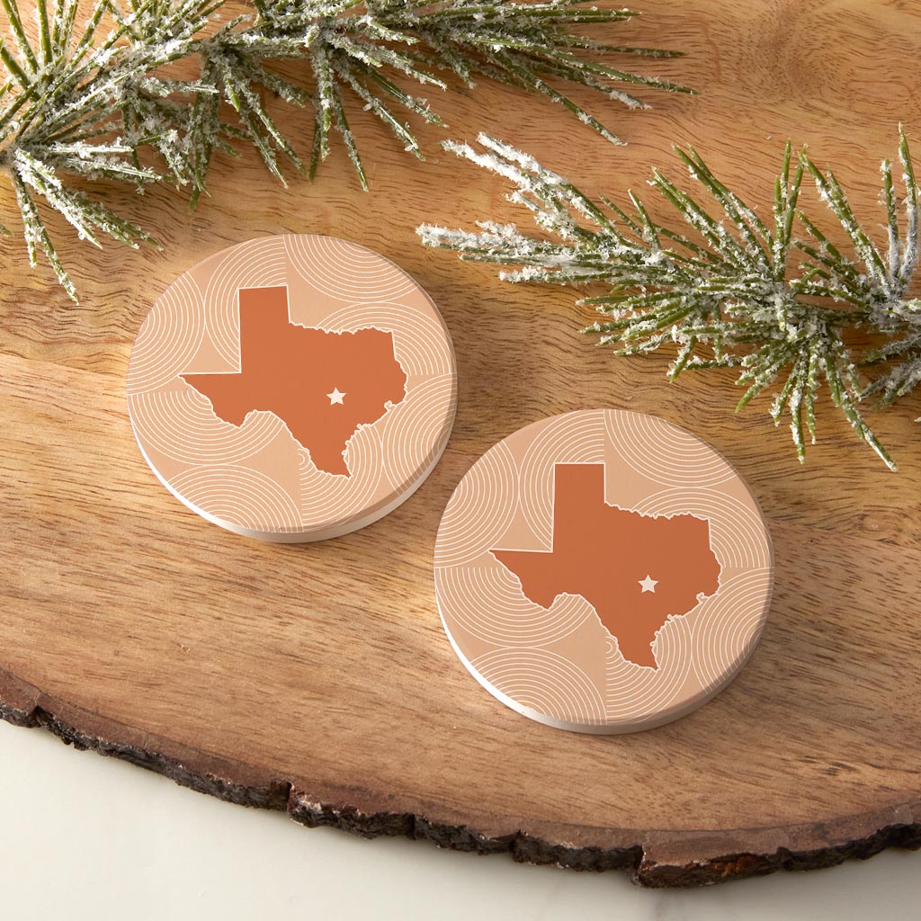 Modern Minimalist Texas Austin Star| Absorbent Car Coasters | Set of 2 | Min 4