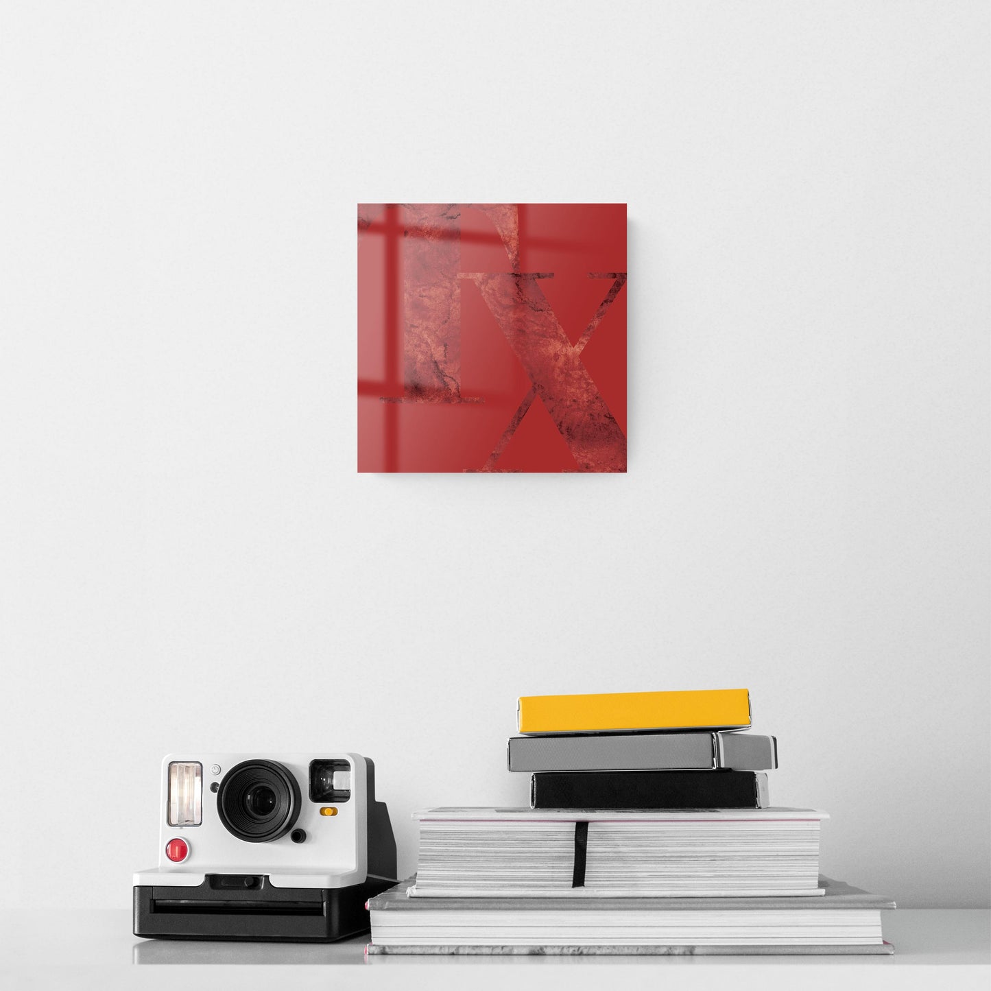 Modern Minimalist Texas Red Tx | Hi-Def Glass Art | Eaches | Min 2