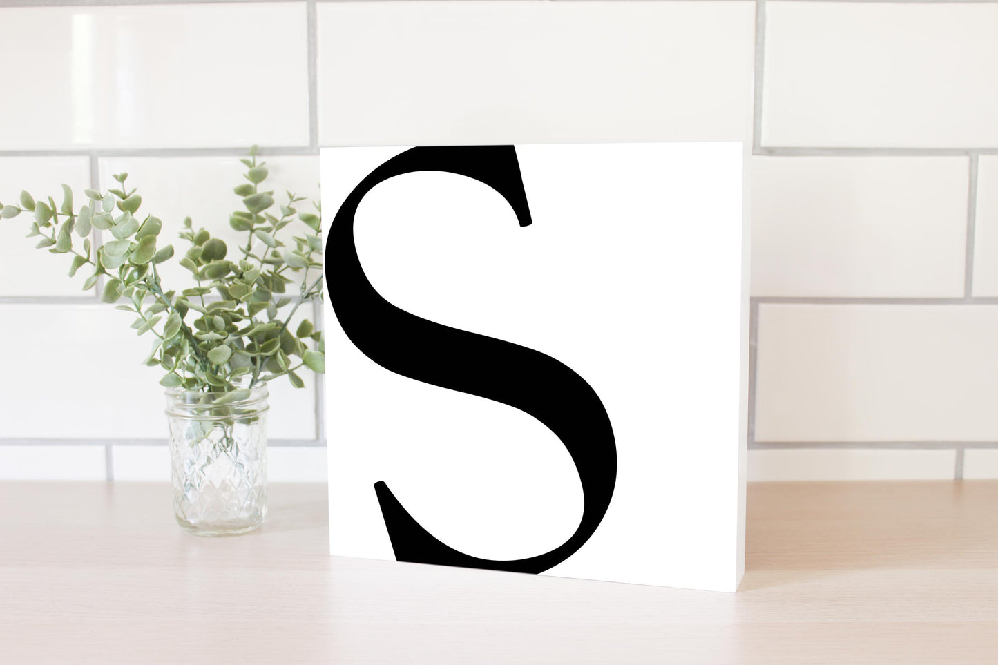Minimal Monogram S | Wood Block | Eaches | Min 2