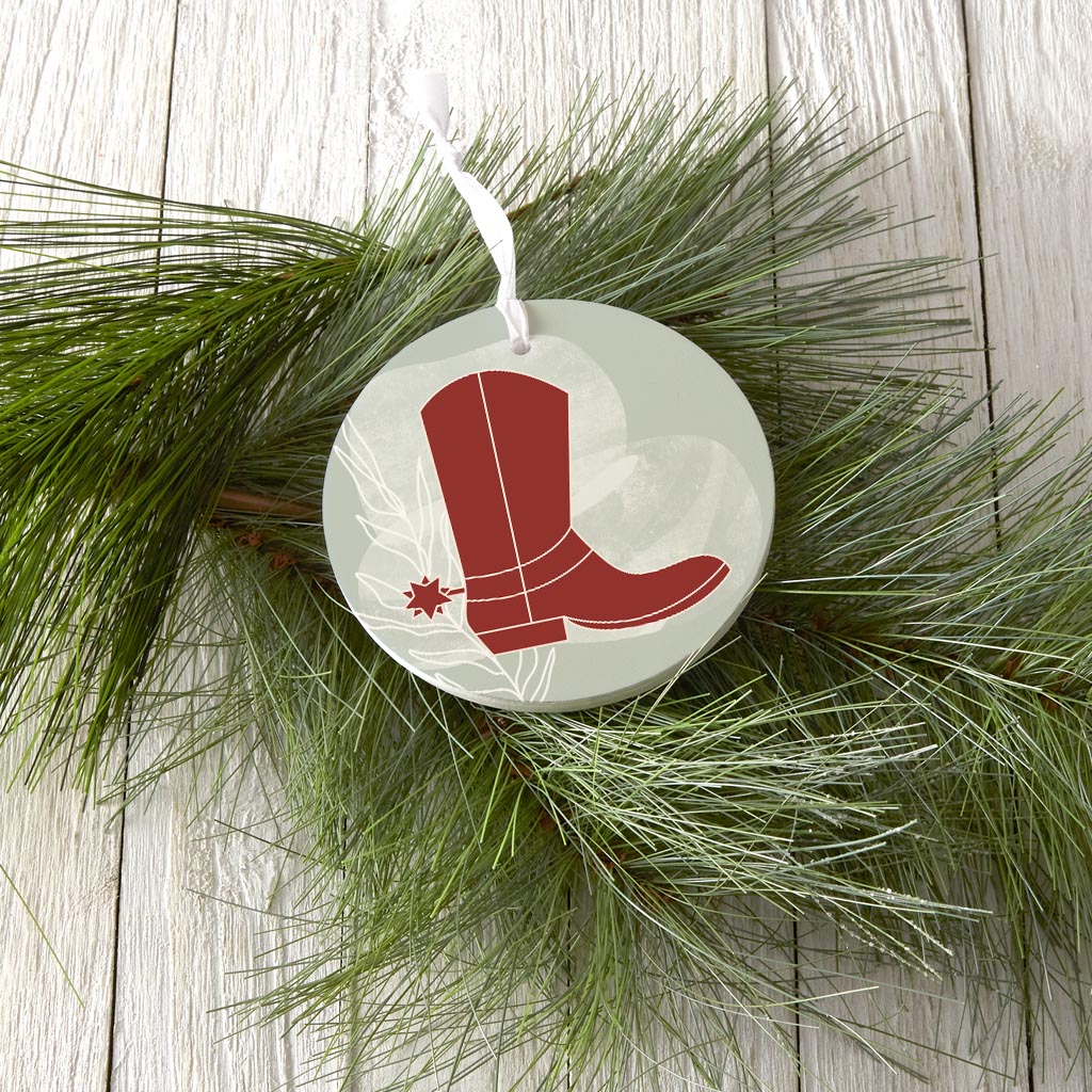 Modern Minimalist Oklahoma Boot| Wood Ornament | Eaches | Min 6